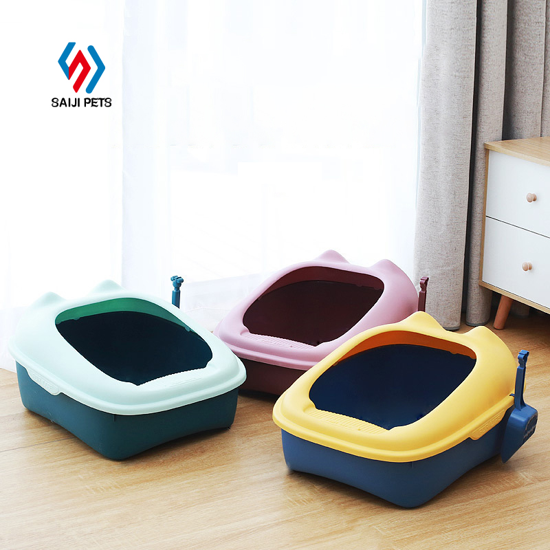 Hight quality 3 in 1 easy cleaning splashproof semi-enclosed cheap big cat litter box