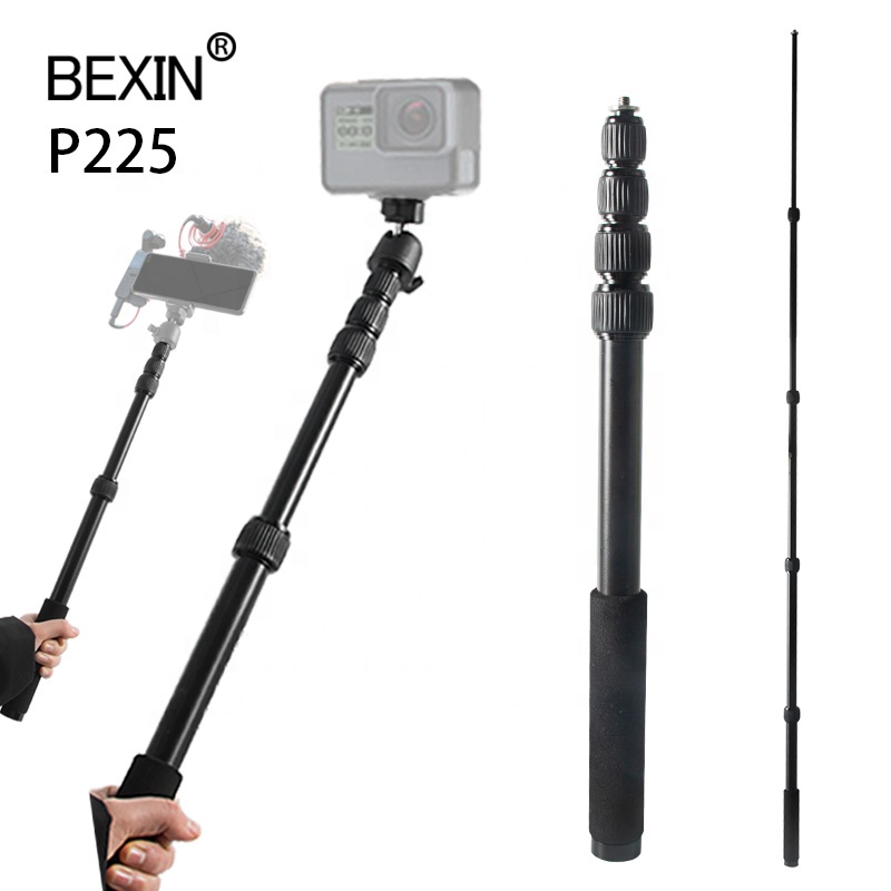 Селфи-палка BEXIN P225 с треугольным креплением, удлинитель для спортивной камеры, ручной держатель для вспышки для цифровой камеры, ручной держатель