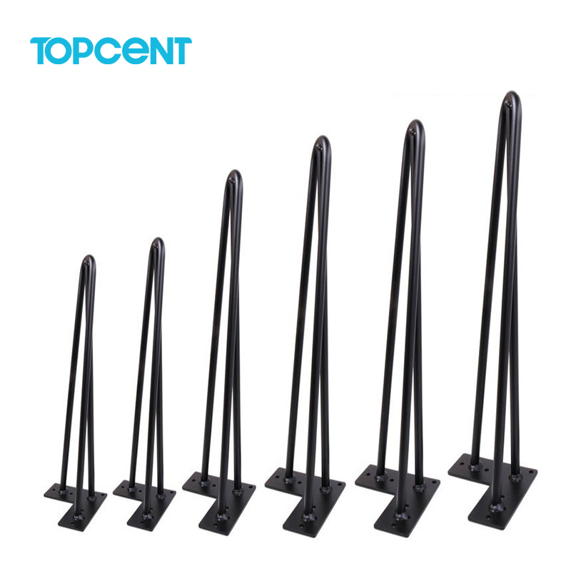 Topcent 4 - 40 inch Iron Table Desk Hairpin Legs Table Chair Laptop Desk Anti Slip Home Accessories Hairpin Legs