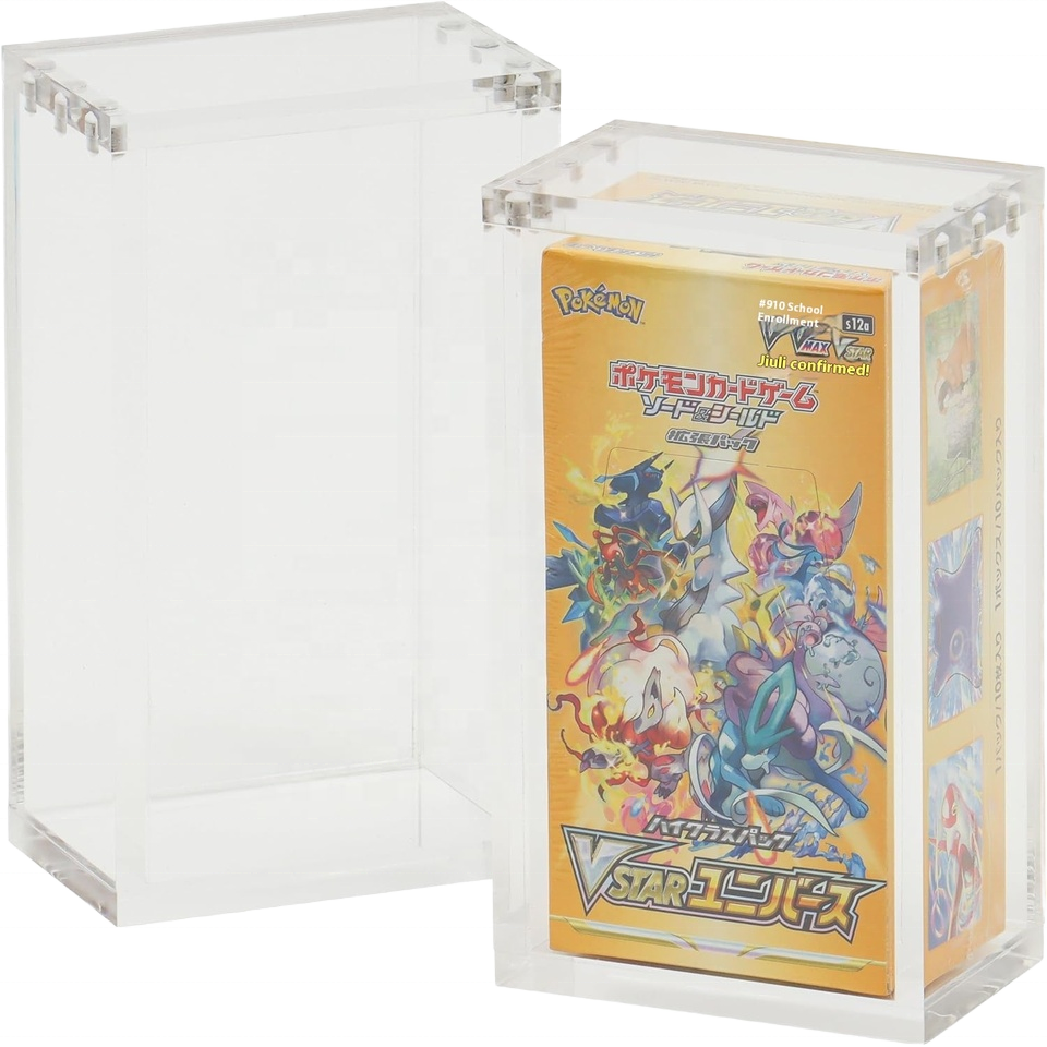 Pokemon Premium Japanese Booster Box Acrylic Display Case Easy Magnetic Lid Generic Clear Collector Display Cases Display Racks