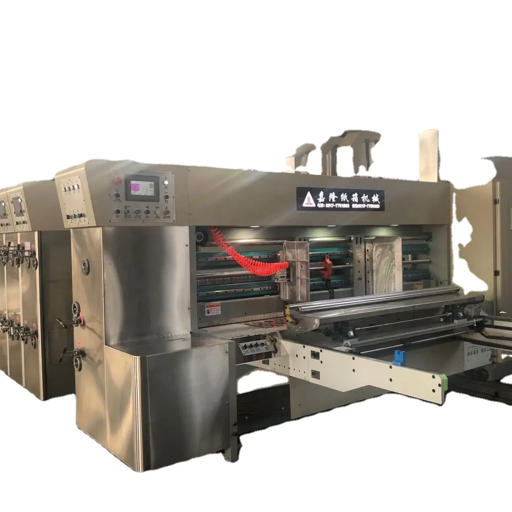 Full automatic high speed flexo printing and slotting and rotary die-cutting machine carton box machine