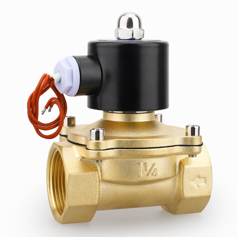 2W Normally closed brass water gas general solenoid valve 11/4in AC110V ~ 220V / DC24V ~ 12V