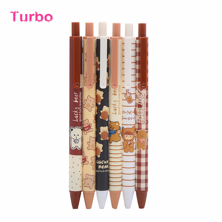 Cambodia new stationery innovations Wholesale School office Supply eco plastic cute bear animals printed Gel ink roller pen
