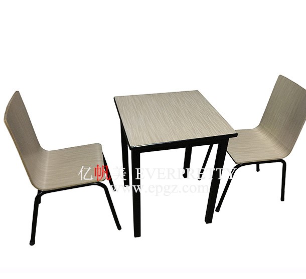 School Canteen Furniture Ergonomical Design Wooden and Metal Frame Single Dining Chair for Student Use