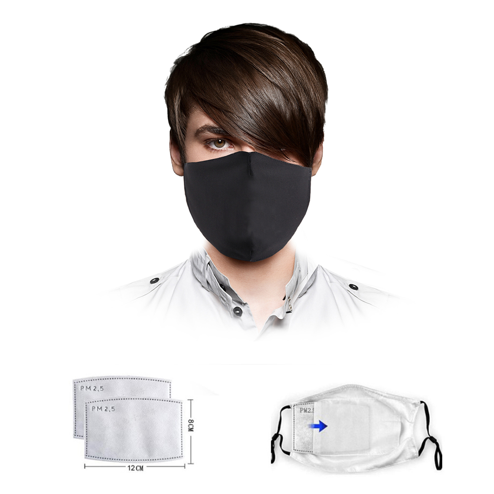 Унисекс дизайнерская модная черная хлопковая ткань facemask многоразовая моющаяся маска для лица