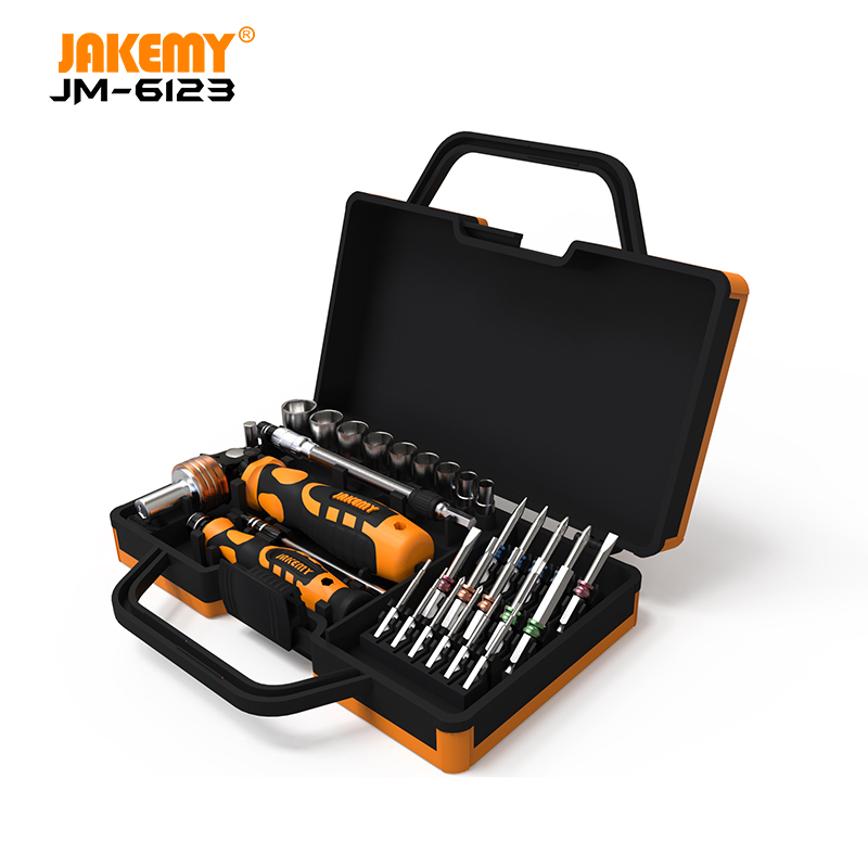 JAKEMY JM-6123 производитель 31 шт. цветной кольцевой аппарат набор ручных электрических отверток ремонтный инструмент набор ручных инструментов «сделай сам»