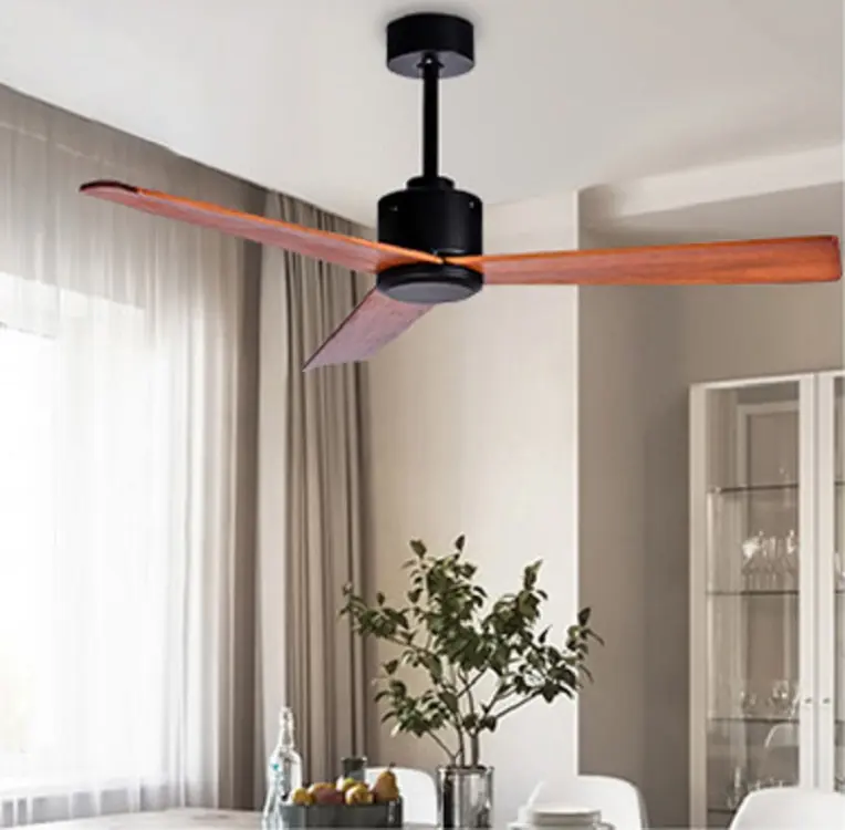 Low Price Wholesale Modern Bldc Solid Wood 3 Blades DC Motor Remote Control Silent Ceiling Fan