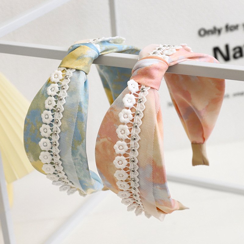 New Design Textile Printing Girly Retro Makeup Headbands Spa for Women