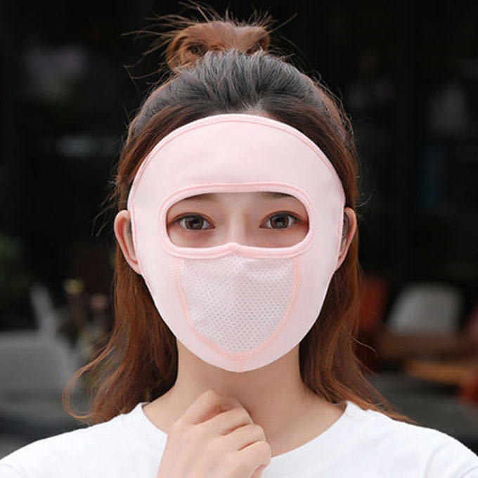 bike/bicycle Sunscreen face female spring/summer outdoor riding ultra-thin breathable dust-proof and UV-proof ice silk face mask