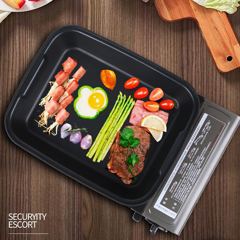 Factory Camping Butane Portable Gas Stove non-stick grill pan Single Burner Mini Equipment BBQ Gas Stove With Case