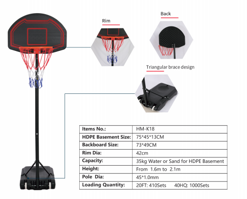 High Quality Basketball Hoop Stand for Outdoor use