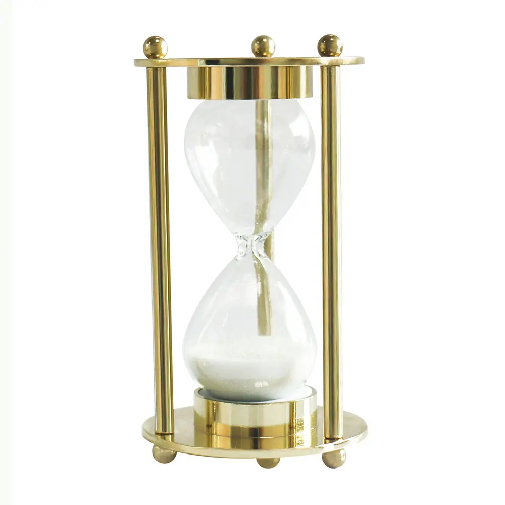 XINBAOHONG Promotion Gifts 3 min Gold Metal Stainless Steel Custom Hourglass Sand Clock For Home Office Decor