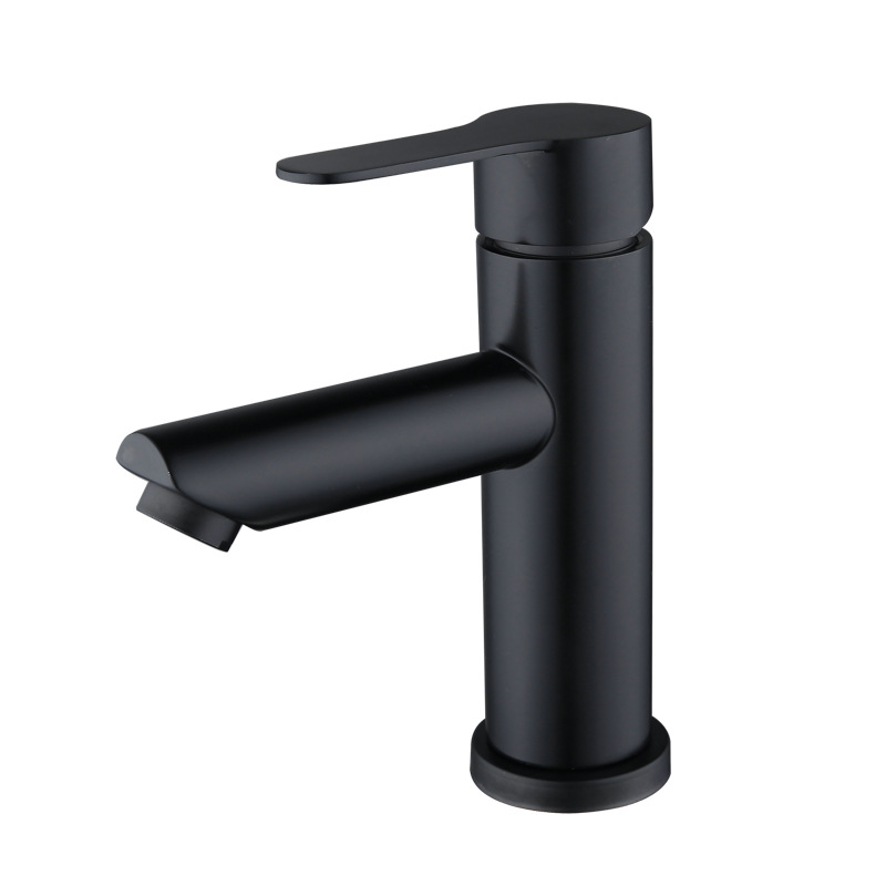 fashion design single handle 304 steel bathroom black faucet basin taps