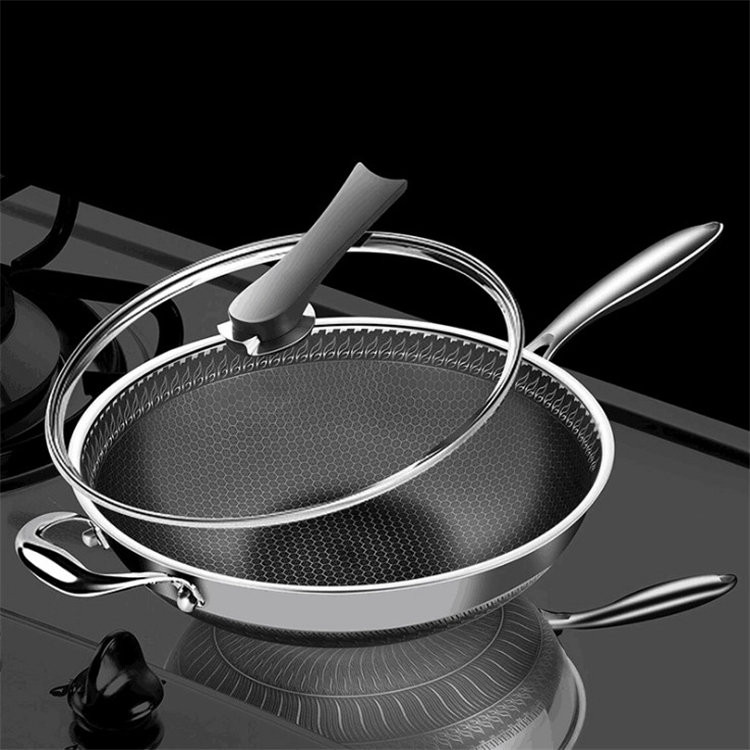 Non Stick Frying Pan Induction Cooker Gas stoves Non-stick Pot Nonstick 304 Stainless Steel Cooking Wok With Lid