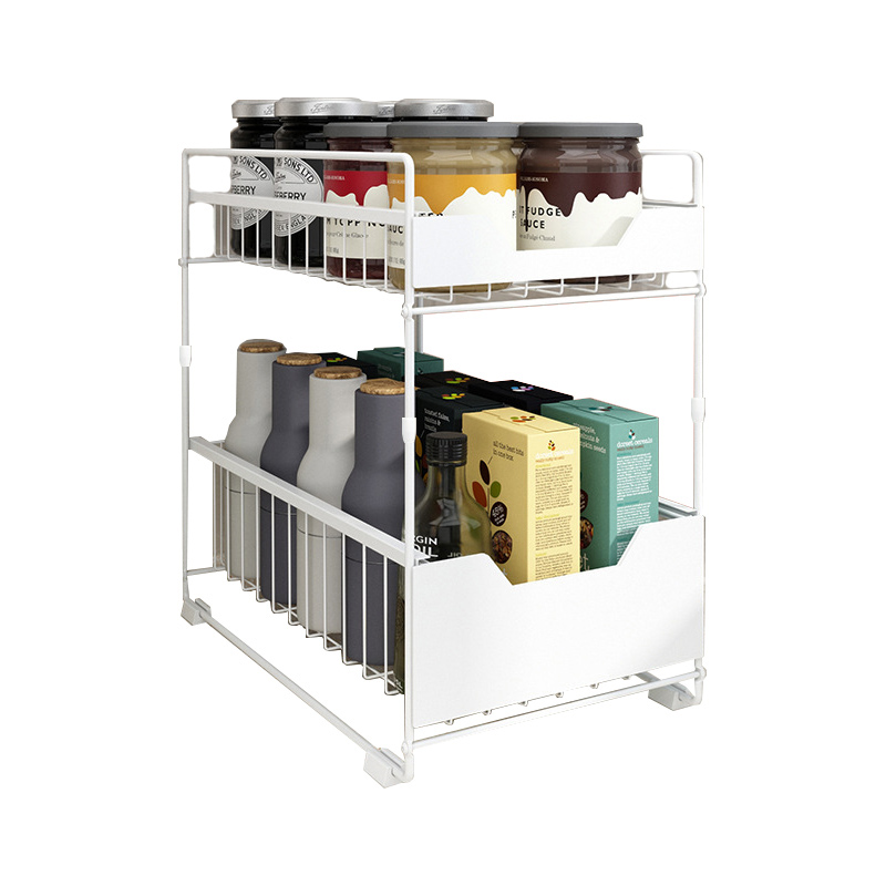 Simple Houseware Double Tier Metal Storage Rack Under Sink