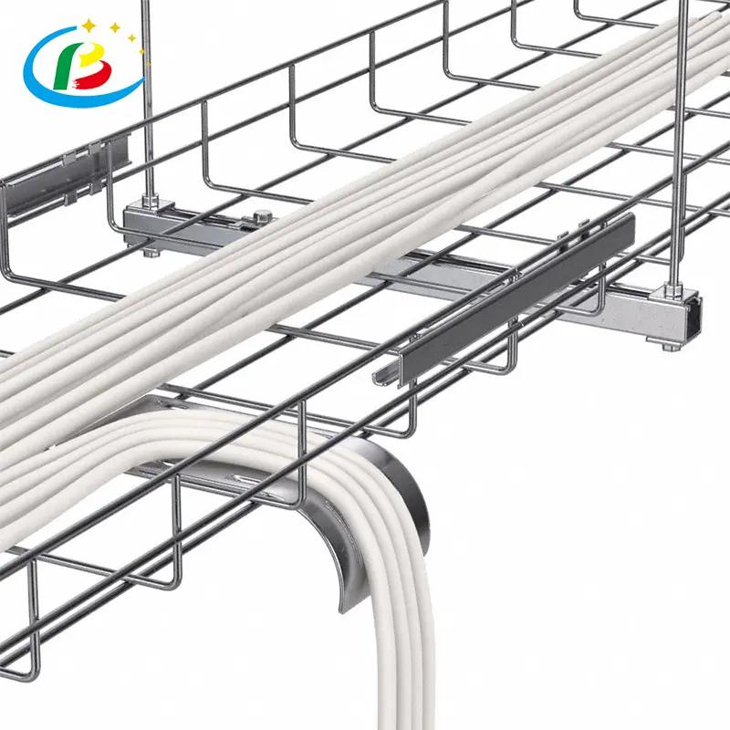 Complete Production Line Hot Dip Galvanised Stainless Steel Wire Basket Mesh Cable Tray for Manage Cables