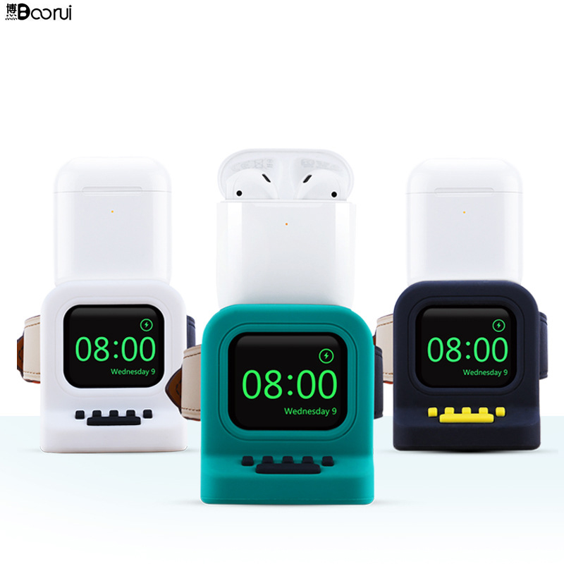 Быстрое беспроводное зарядное устройство BOORUI 2 в 1 для Apple watch, airpods 1/2, съемная Магнитная подставка для беспроводной зарядки