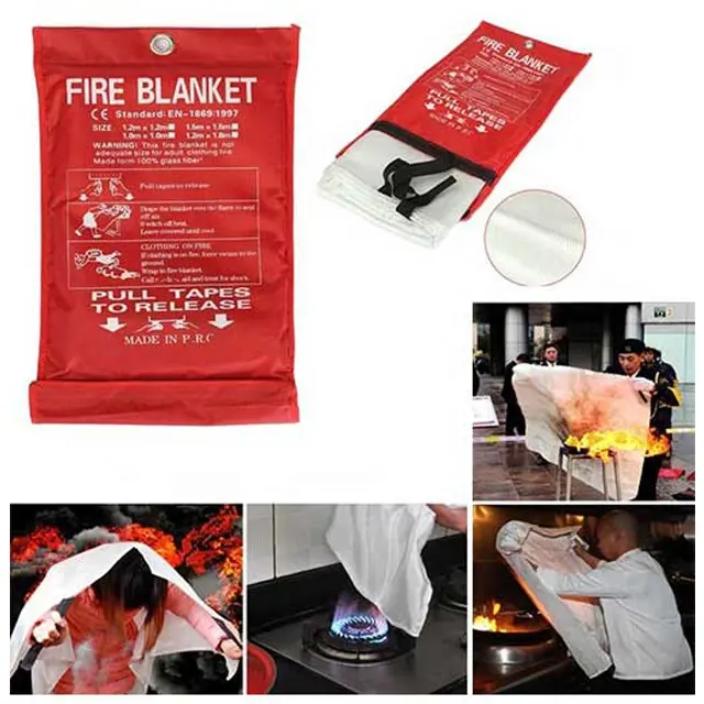 Fire Resistant Blanket Kitchen Fiberglass Fabric Resistant 550 Degree For Fire Blanket For Emergency