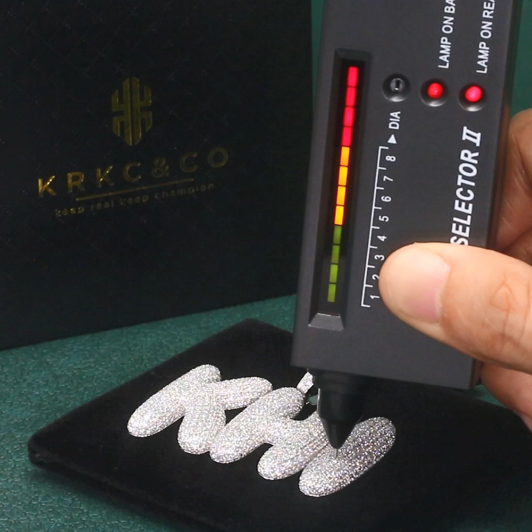Ожерелье с муассанитом KRKC мужское, Ювелирное Украшение из серебра с бриллиантом в стиле хип-хоп, перекрестная память 18 К, буква С именем под заказ