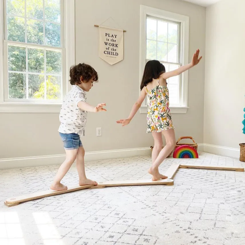 Winning Montessori Furniture Toddler Balance Beam Board Kids Stepping Stones Toys Wooden Board For Training Children'S Balance