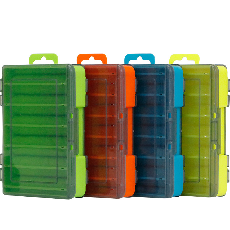 fishing box lure and hook Accessories fishing box 14*10*3cm 96g green orange blue yellow fishing box