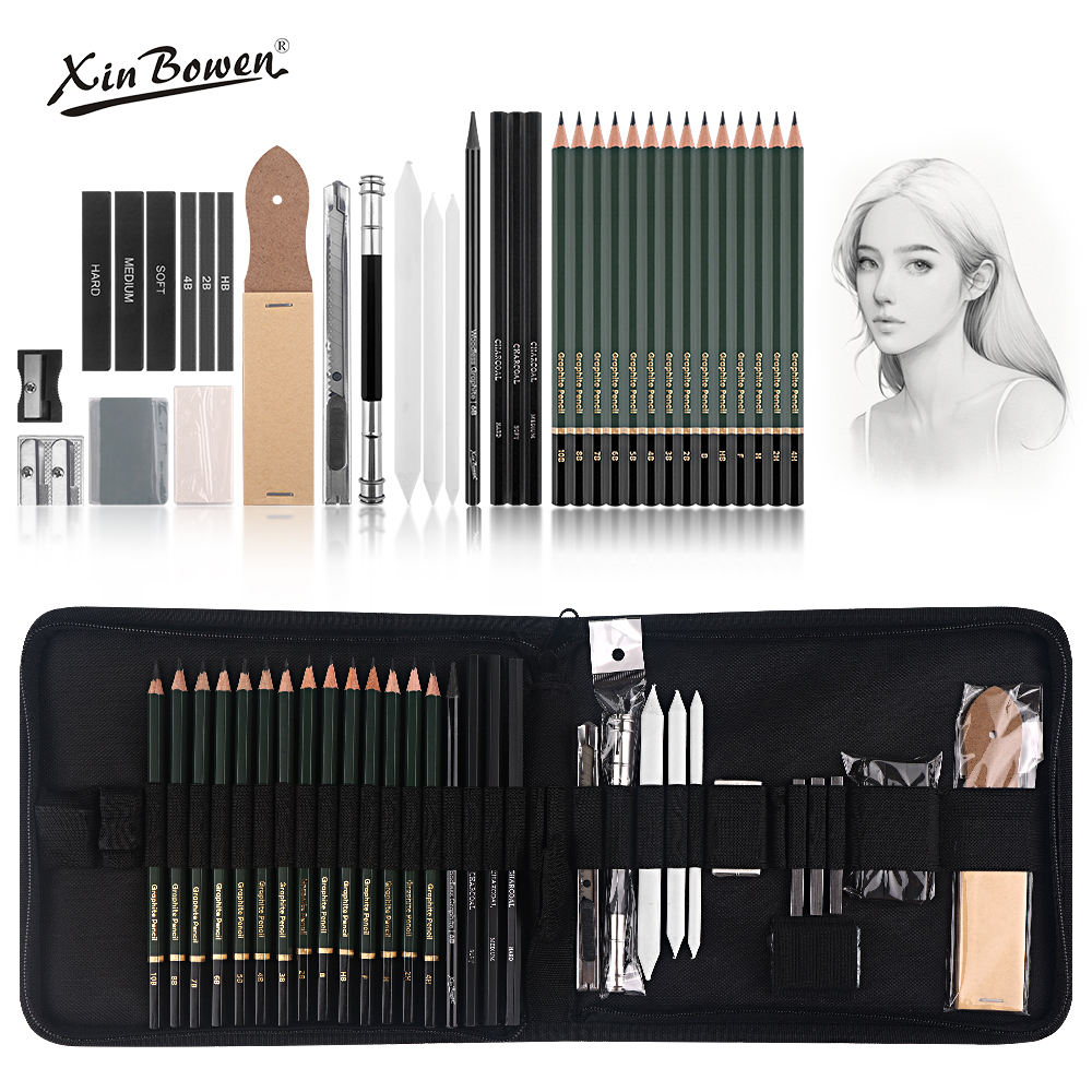 Xin Bowen Sketch pencil 35-piece set hand-drawn sketching tools portable studio painting art tools for art students