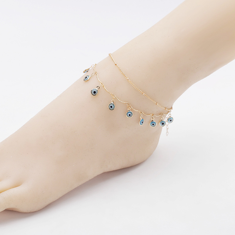 2021 Cute Gold Plated Anklets Women Anklets Evil Eyes Anklets Boho Foot Chain Jewelry