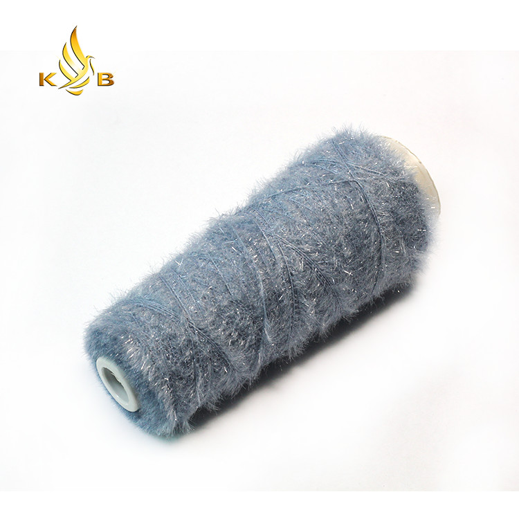 Shining metallic fiber 100% Nylon Mink Knitting Feather Yarn