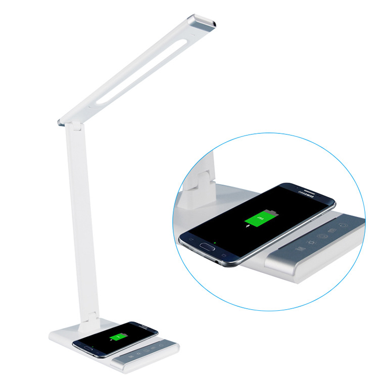 LED Table Lamp with USB Port to Charge the Mobile Phone Touch Switch Night Light Three Lights Modes Desk Lamp Wireless Charger