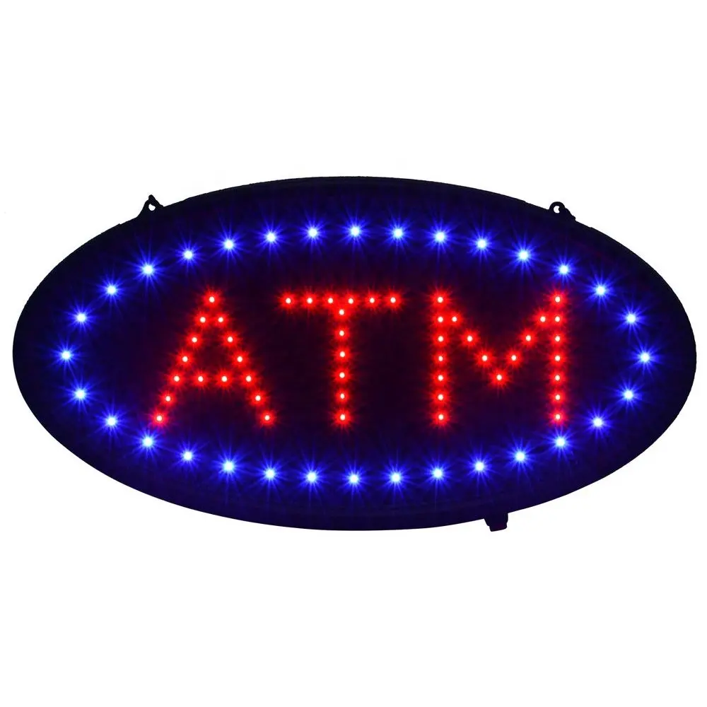 ATM LED Neon Light Open Sign With Animation On/off and Power On/Off two Switch for Business
