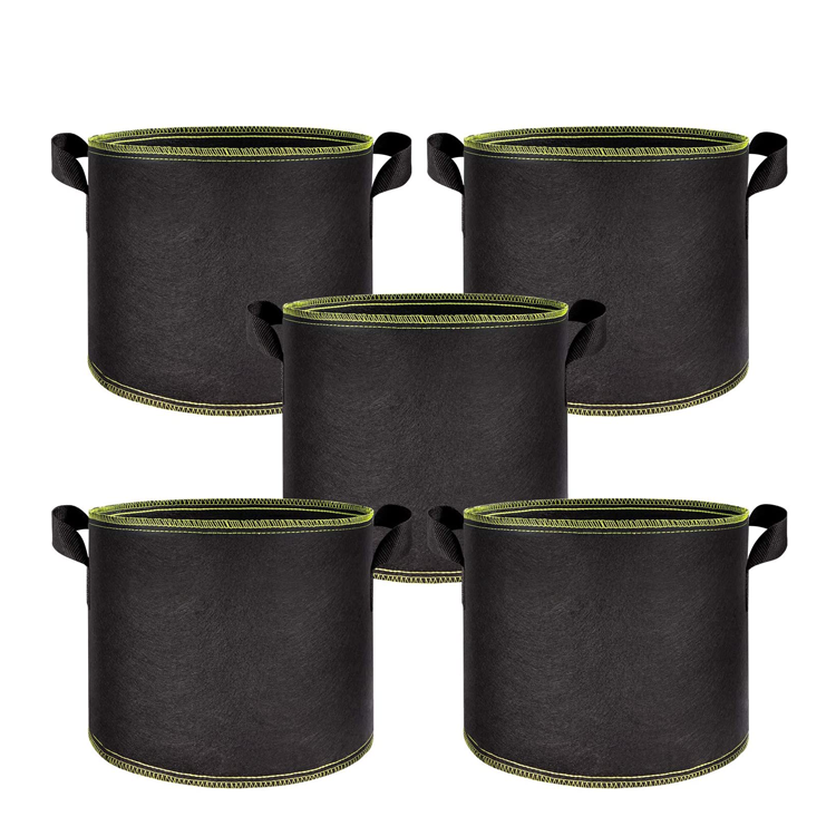 3-Pack 10 Gallon Heavy Duty Aeration Fabric Pots Thickened Non-woven 10 Gallon Fabric Pots Plant Grow Bags with Handles