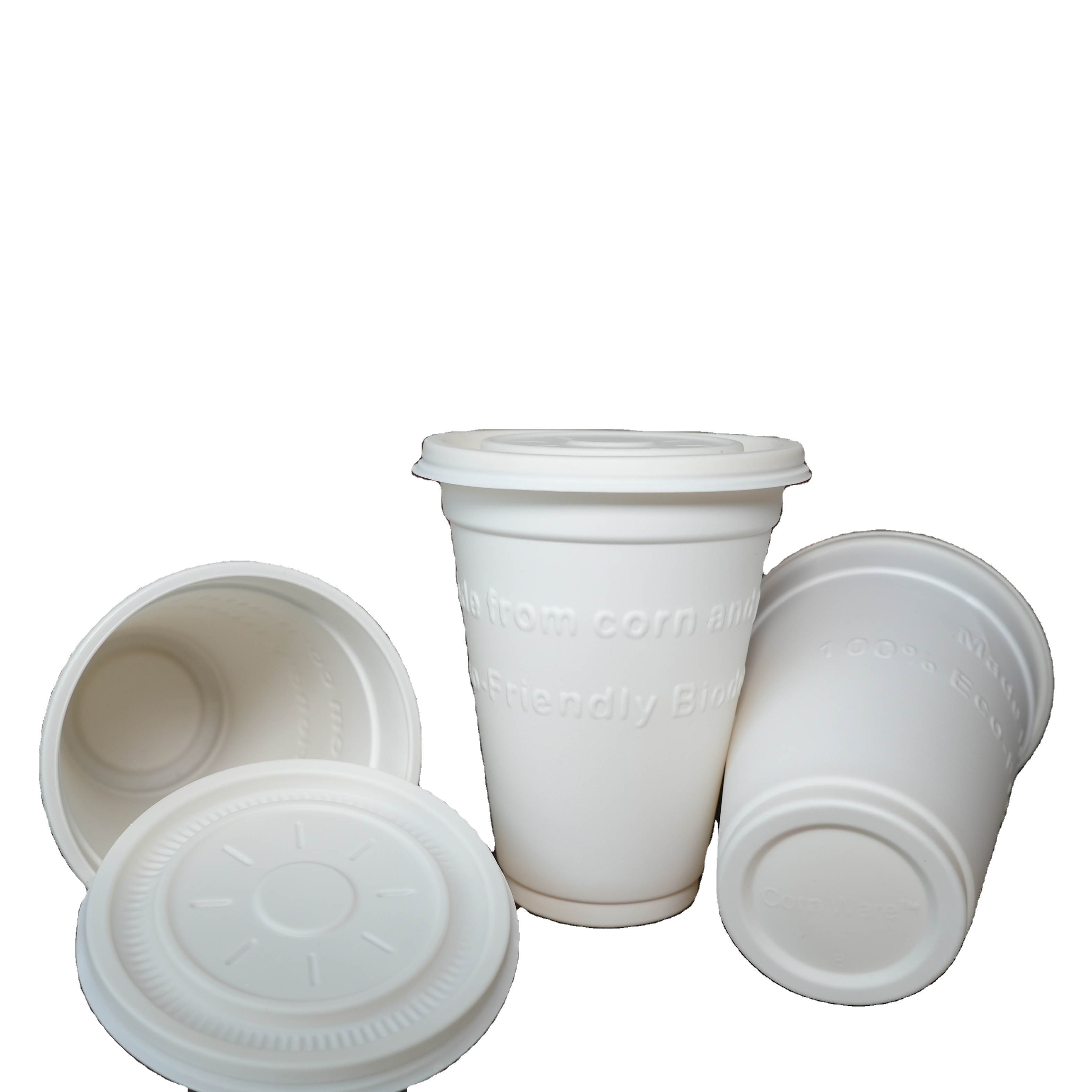 Eco-friendly Disposable 360ml 12.6 oz Water Cup Biodegradable Cornstarch Coffee Drink Cup Tableware for Restaurant Hotel Office