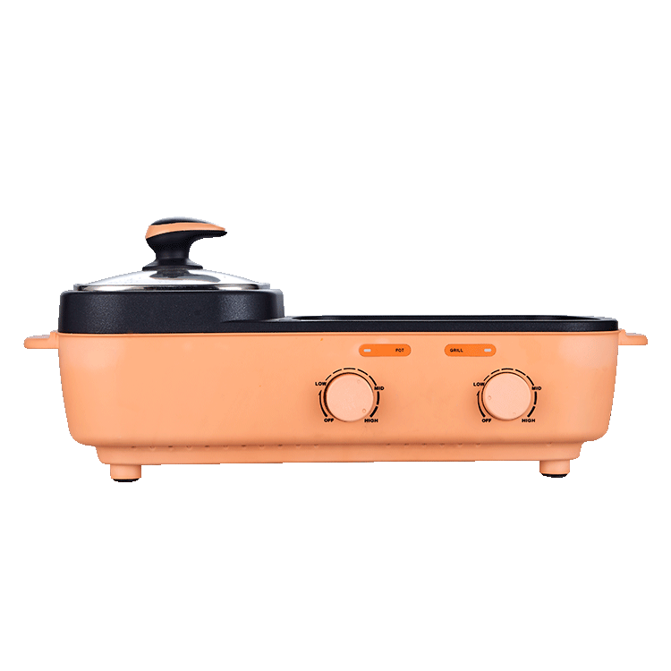 1600w electric grill 2 in 1 electric grill hot pot steamboat with grill pan
