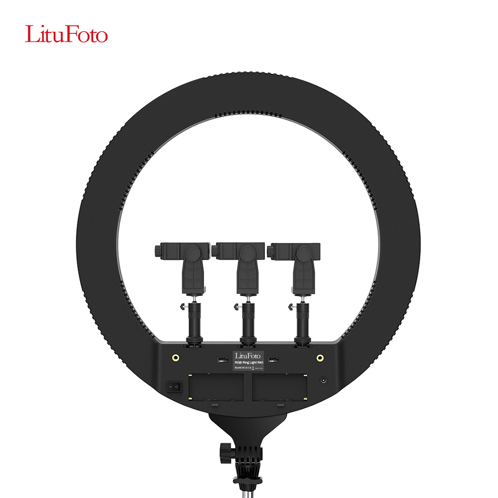 LituFoto R40 Webcam Live Steam Makeup RGB Ring Light with APP Control