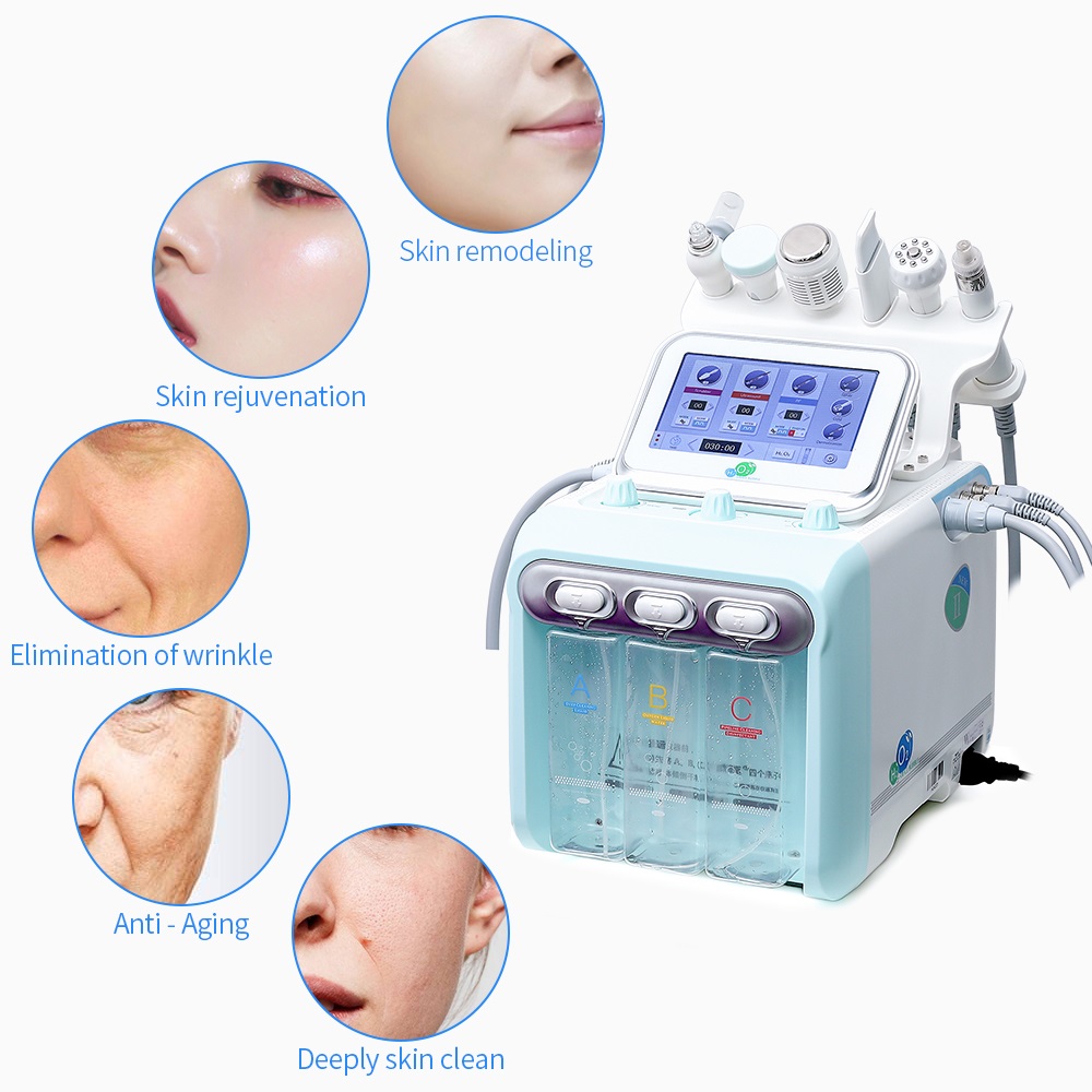 6 In 1 H2o2 Hydrogen Small Bubble Facial Spa Oxygen Peel Hydrodermabrasion Machine