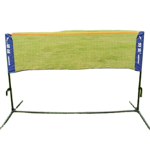 Wholesale customizable LOGO high quality portable foldable and removable durable outdoor beach net post set badminton net frame