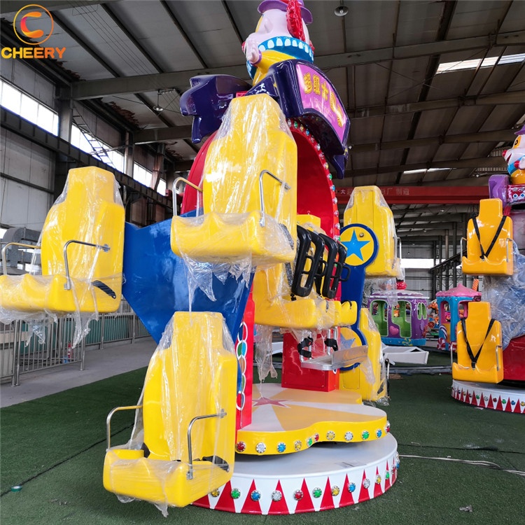Cheery amusement park equipment carnival games 360 degree rotating chair crazy circus fun clown rides