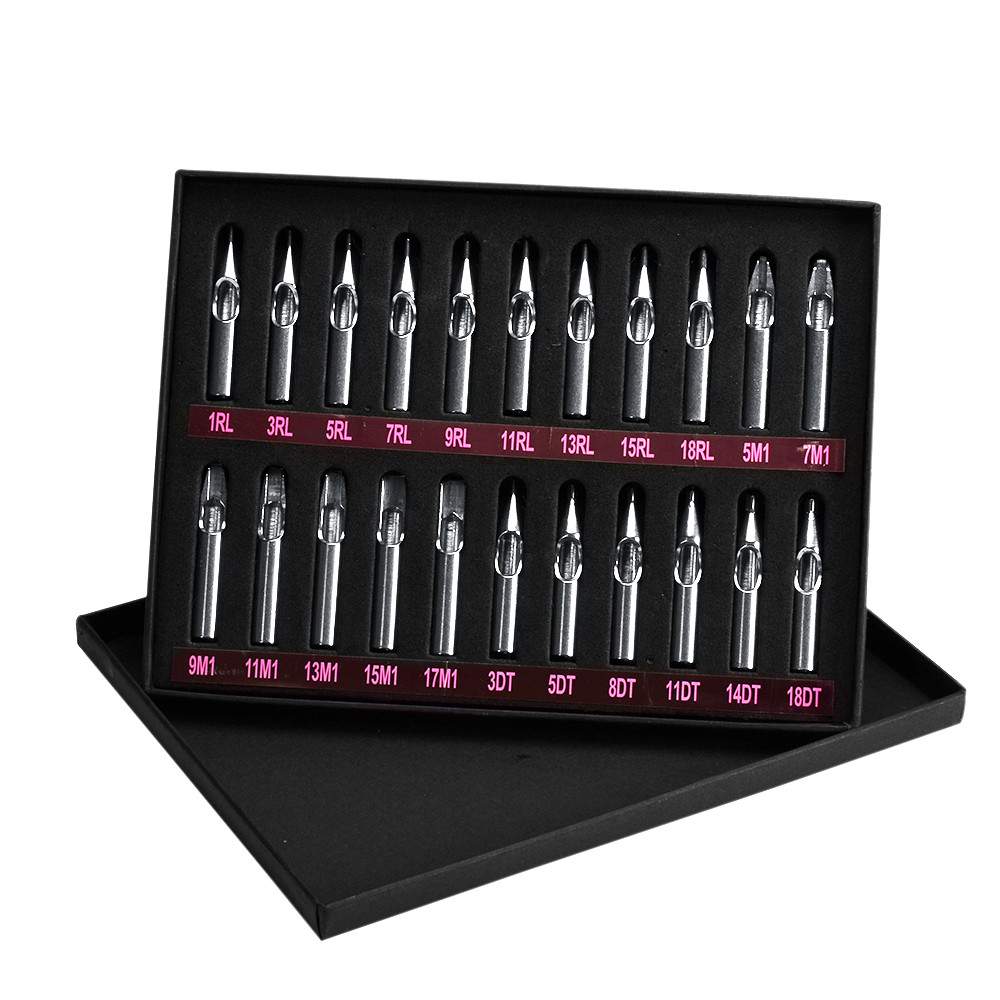 22pcs/set Tattoo Nozzle Tip kit tattoo Stainless Steel Needle Tips Reusable Tattoo Machine Supply Accessories