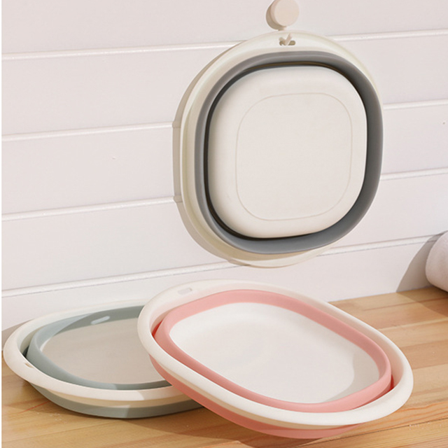 Outdoor Camping Fishing Folding Collapsable wash basin folding camping use silicon foldable water bucket