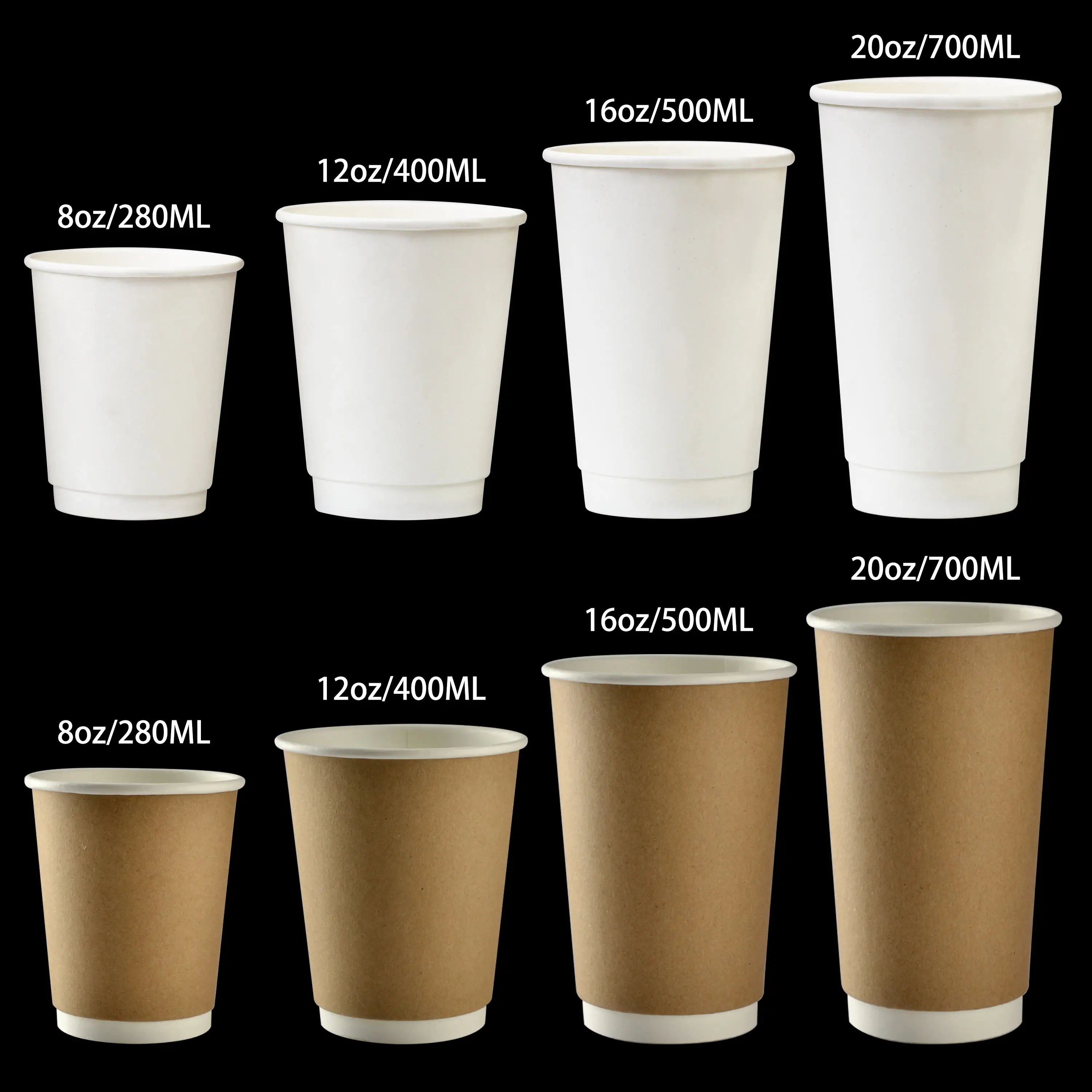 Custom Logo Printed 8/10/12 OZ Biodegradable PLA PE Coated Paper cups Take Away Juice Tea Coffee Cups For Cold Or Hot Drink