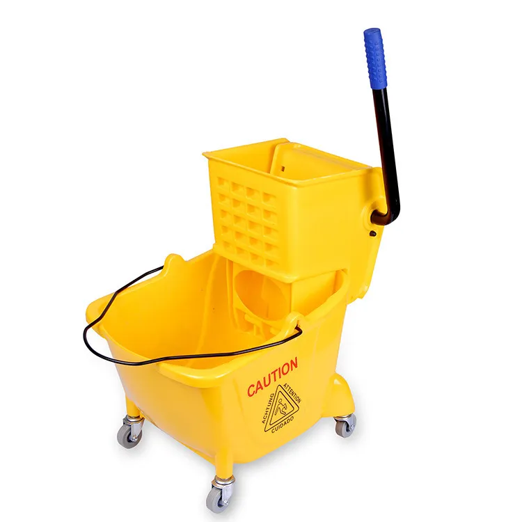 High quality 20L plastic wringer mop bucket with wheels
