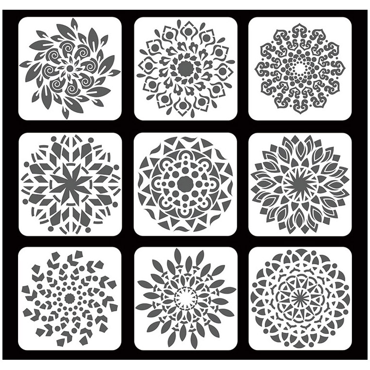 Wholesale Customized Size PET Plastic Wall Decor Stencil Set Journal Painting Stencils for paper