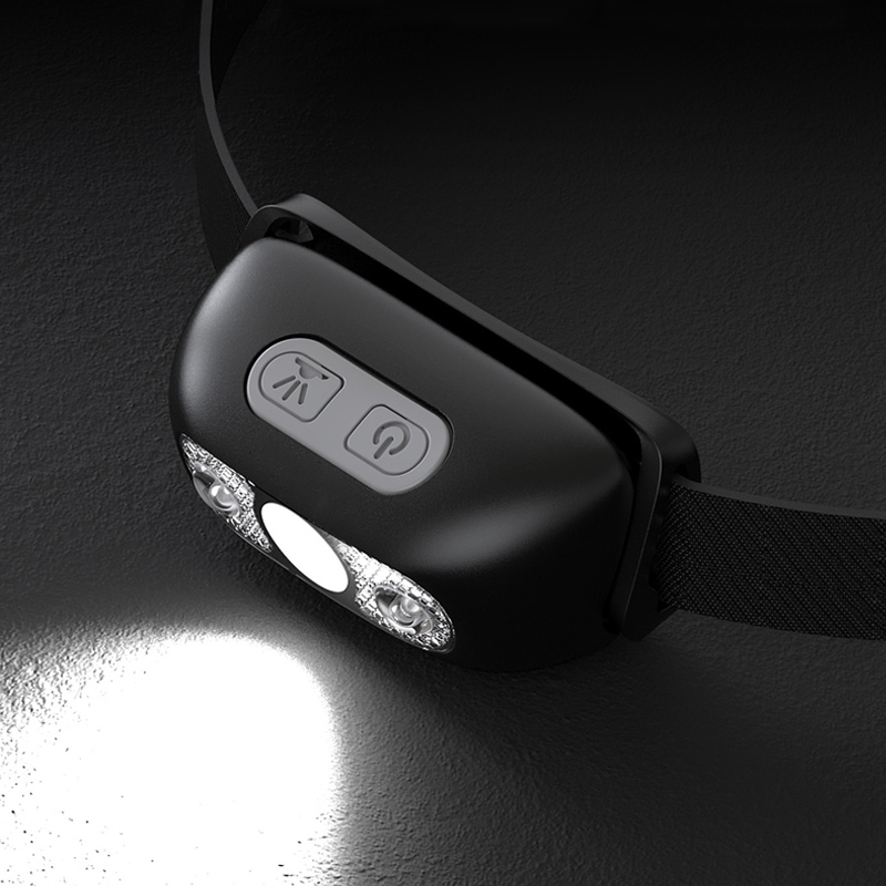 Fast Charging Head Lights Angle Adjustable USB Smart Rechargeable Head Torch Led Motion Sensor Headlamp