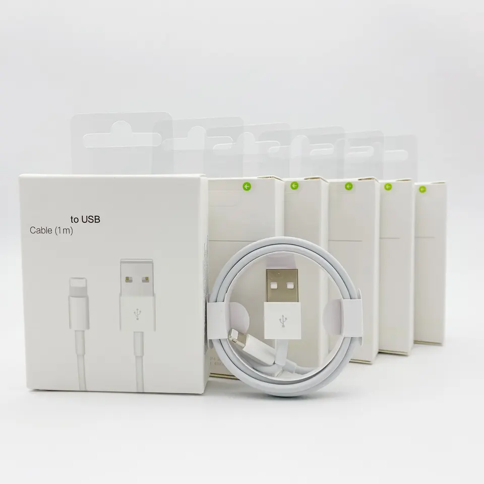 Оптовая продажа, оригинальный Usb-кабель для освещения, 1 м, 2 м, 3 м, зарядное устройство для Iphone 14, 13, 12, 11, Xs, 8, 7