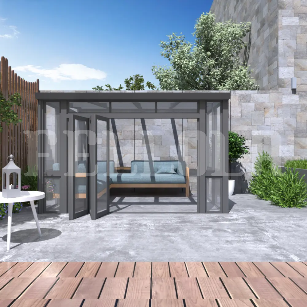 Standard size outdoor exterior use lean to sunroom aluminium Polykarbonate Sunroom unit