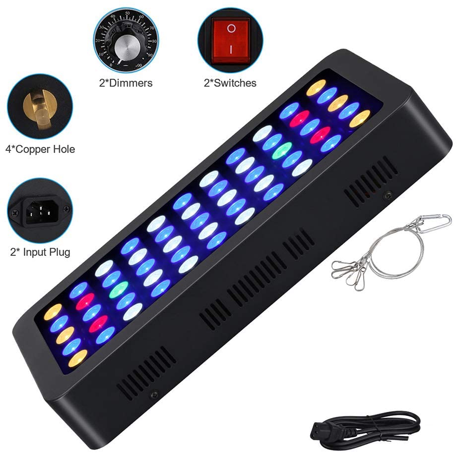 165W LED морской аквариумная лампа для коралловых рифов полный спектр затемнения освещения лампа для аквариума белого и голубого цвета