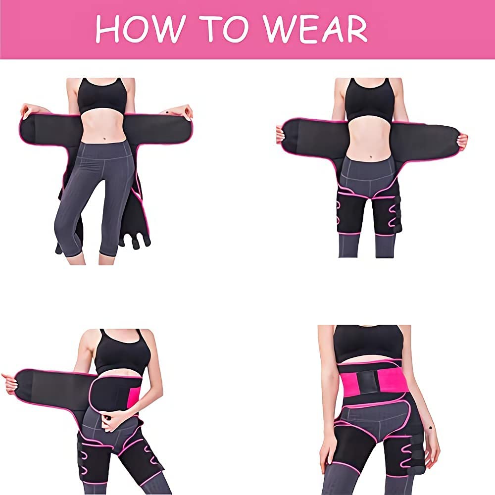 3-in-1 High Waist Trainer Thigh Trimmer and Butt Lifter with Adjustable Enhancer Slimming Support Belt