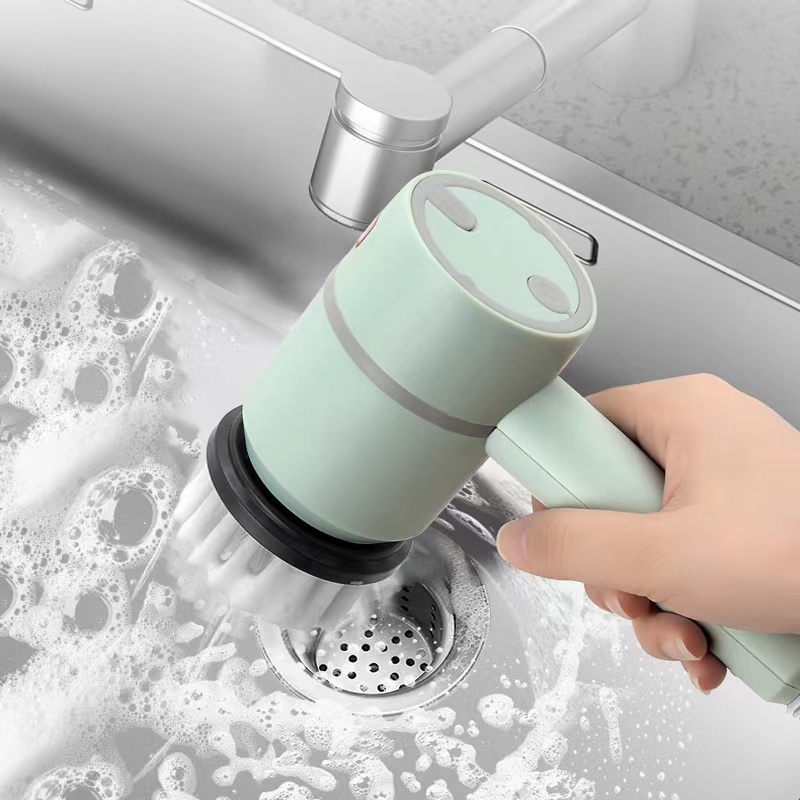 High-Quality Multi-functional Electric USB Spinning Scrubber Kitchen Electric Cleaning Brush with 2 Brush Heads