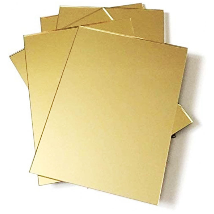 Unbreakable large round gold frameless mirrors laser cutting big or small mirror sheet
