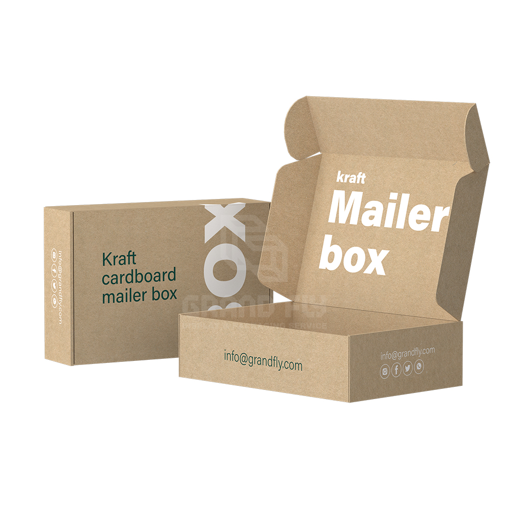 Custom Retail Logo Color Paper Mailing Product Box Printed Corrugated Folding Shipping Kraft Mailer Packaging Cardboard Box